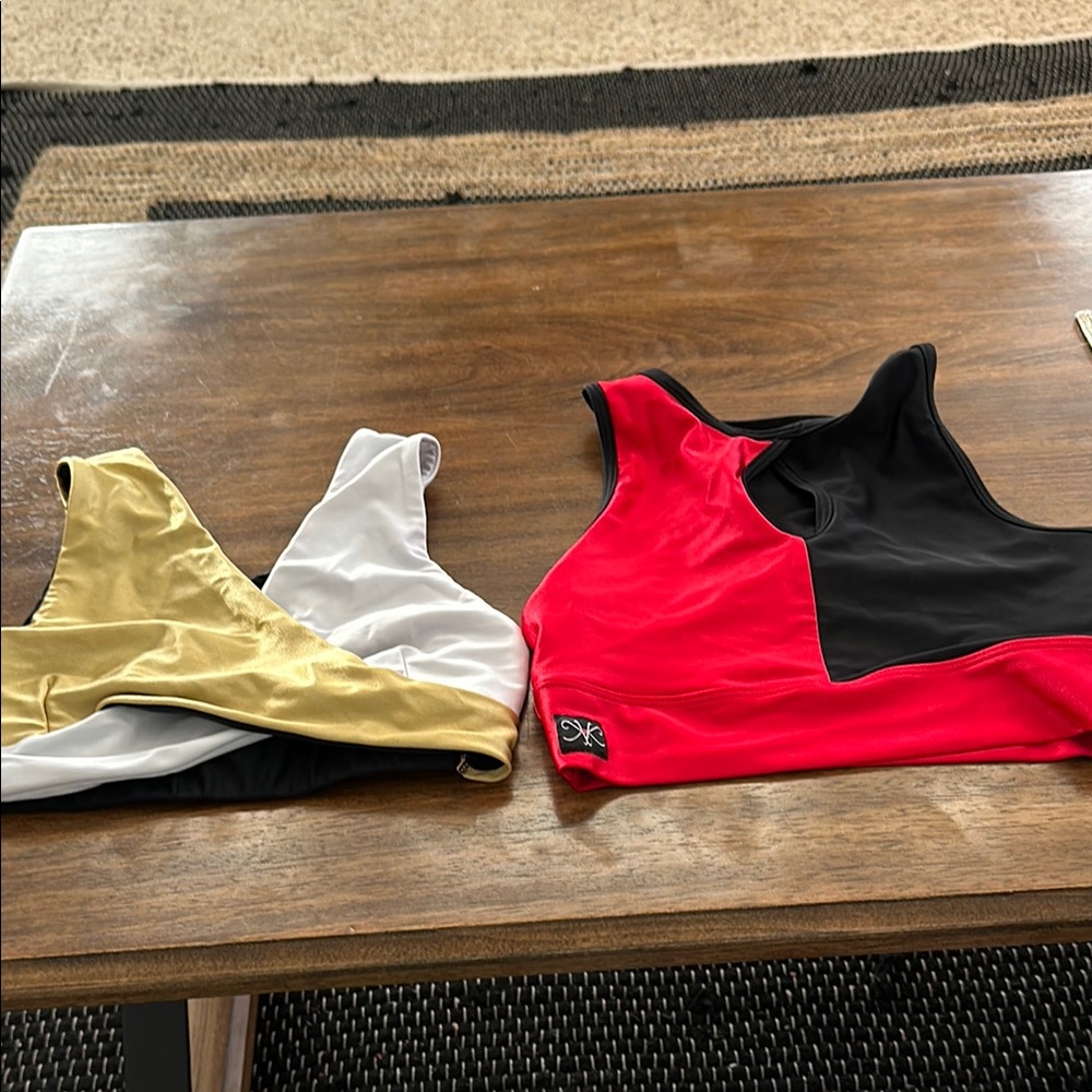 Five Dancewear and Kandi Kouture metallic Colorblock Sports Bras size XS